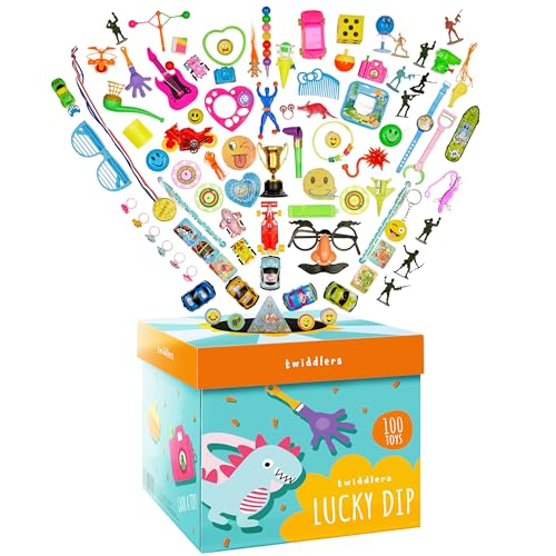 THE TWIDDLERS 100 Lucky Dip Kindergeburtstag Spielzeugset für Mädchen & Jungen - Tombola, Mitgebsel, Mitbringsel, Gastgeschenke, Piñata Füllung, Halloween, Adventskalender THE TWIDDLERS 100 Lucky Dip Kindergeburtstag Spielzeugset für Mädchen & Jungen - Tombola, Mitgebsel, Mitbringsel, Gastgeschenke, Piñata Füllung, Halloween, Adventskalender von THE TWIDDLERS
