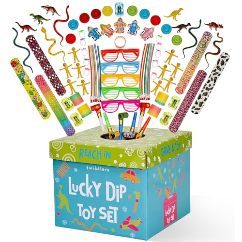 THE TWIDDLERS 100-teilige Spielzeugkiste Mitgebsel Spielzeug Box für Kindergeburtstag - Tombola Losbox Spielpreise Gewinne Party Give Aways von THE TWIDDLERS