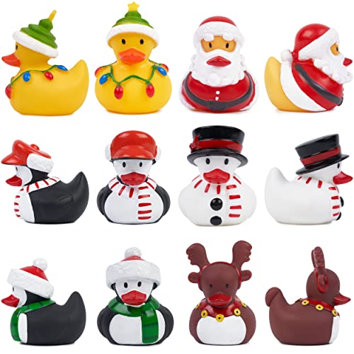THE TWIDDLERS 12 Weihnachten Badeente Badespielzeug -Weihnachtsmann, Schneemann, Rentier - Mitgebsel für Babys & Kleinkinder von THE TWIDDLERS