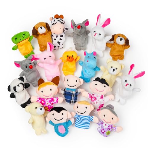 THE TWIDDLERS 20 Stück Fingerpuppen, Tiere & Familienfiguren - Super Weich - Geschenk für Babys & Kleinkinder, Perfekt für Partygeschenke von THE TWIDDLERS