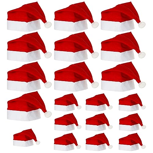 THE TWIDDLERS 20 Weihnachtsmützen Nikolausmütze für Kinder & Erwachsene, 2 Größen für Erwachsene & Kinder - Partyhüte Weihnachtsoutfit von THE TWIDDLERS