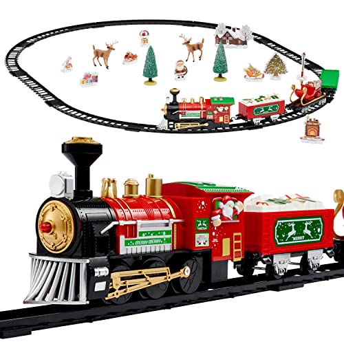 THE TWIDDLERS 31-Teiliges Weihnachtszug Set mit Eisenbahnen (130 x 90cm, Batteriebetrieben) - Weihnachtsbaum Deko & Geschenk für Kinder von THE TWIDDLERS