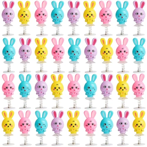 THE TWIDDLERS 36 Osterhasen Springende Spielzeug für Kinder, 6cm - Hase Kaninchen Geburtstag Ostern Partygeschenke, Multipack Party Tütenfüller und Jumping Toy Geschenk, Klassenzimmer Preise von THE TWIDDLERS