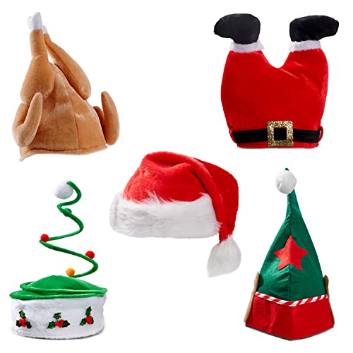 THE TWIDDLERS - 5 Weihnachtsmützen, lustige Neuheit Festliche Hüte für Fancy Dress & Xmas Parteien, Enthält Urkomische Designs für Kinder & Erwachsene von THE TWIDDLERS