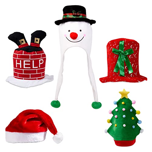 The TWIDDLERS - 5 Weihnachten Neuheit Party Hüte Assorted Festliche Xmas Designs Lustige Fancy Kopfbedeckung Kostüm für Kinder und Erwachsene Foto Requisiten Party Zubehör von THE TWIDDLERS