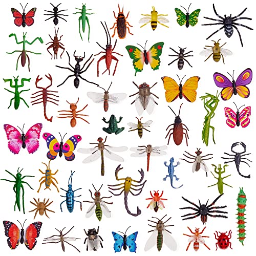 THE TWIDDLERS 50 Insekten Figuren Spielzeug aus Kunststoff - Realistische Formen & Größen - Miniatur Plastik Safari Kindergeburtstag, Lernspielzeug von THE TWIDDLERS