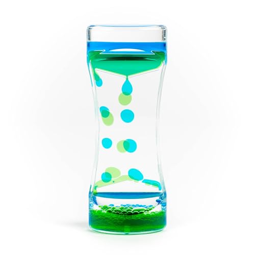 THE TWIDDLERS - Grüne Blaue Flüssigkeit Bewegung Timer Sensory Timer Sanduhr, 14cm - Kinder Wasser Blase Lava Lampe beruhigende sensorische Spielzeug für Autismus, Stressabbau, Entspannung, ADHS THE TWIDDLERS - Grüne Blaue Flüssigkeit Bewegung Timer Sensory Timer Sanduhr, 14cm - Kinder Wasser Blase Lava Lampe beruhigende sensorische Spielzeug für Autismus, Stressabbau, Entspannung, ADHS von THE TWIDDLERS
