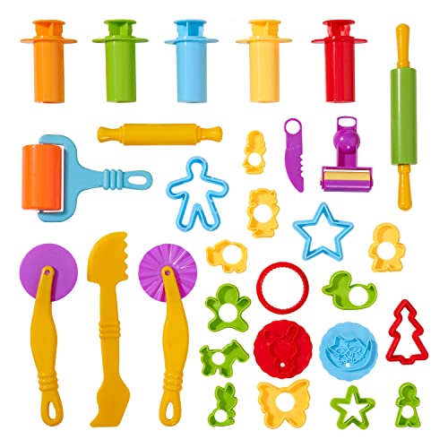 THE TWIDDLERS 30 Stück Knetwerkzeuge & Zubehör für Kinderknete Spielzeug - Geschenk für Kinder, Jungen & Mädchen - Stabil & Robust von THE TWIDDLERS