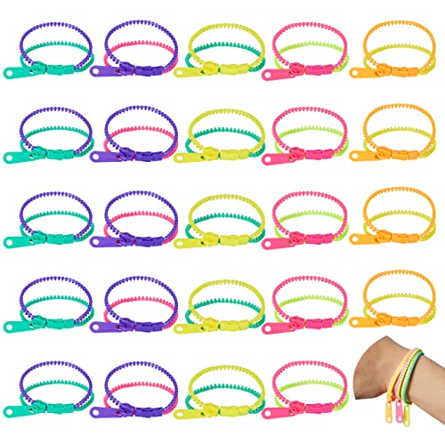 THE TWIDDLERS Reißverschlussarmbänder, 25er-Pack – sensorisches Fidget-Spielzeug in Mehreren Neonfarben, reduziert Stress, Depression, ADS & ADHS - Mitgebsel für Kindergeburtstage von THE TWIDDLERS