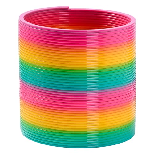 THE TWIDDLERS 2 Riesige Regenbogen Spirale, XXL Treppenläufer Kinderspielzeug Sprungfeder Springspirale Retro Springfeder für Mädchen & Jungen - 15cm Durchmesser von THE TWIDDLERS