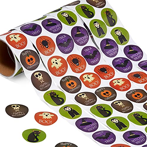 TWIDDLERS Sticker für Kinder zu Halloween - Aufkleber Rolle mit 600 Halloween Stickern für Partytüten & als Mitgebsel von THE TWIDDLERS