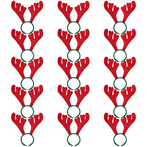 THE TWIDDLERS - 15 Weihnachten Filz Stirnbänder Geweih Rentier Kopf Boppers Festliche Kostüm Fancy Dress Up Zubehör für Xmas Party - 33 x 30 cm von THE TWIDDLERS