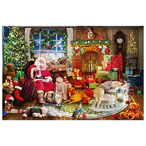 THE TWIDDLERS - 1000 Teile Weihnachtspuzzle Traditioneller Weihnachtsmann Festliches Design Geschenkset für Erwachsene - Spielspaß am Weihnachtsabend Aktivitäten für die Familie - 87cm x 57cm von THE TWIDDLERS