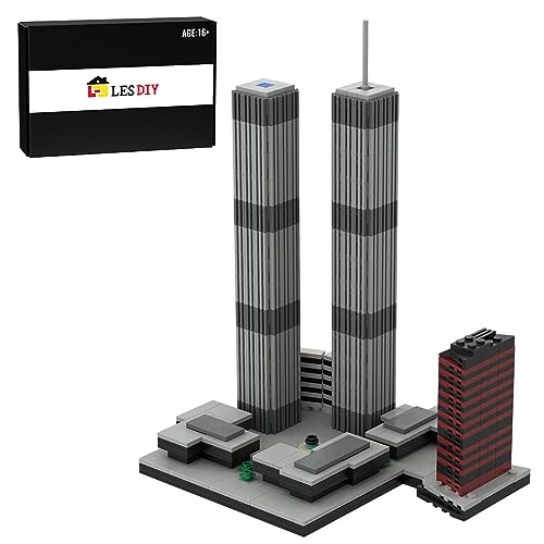 THEGO MOC berühmtes modulares Bausteine-Set, 1:2000 World Trade Center Modell Architektur Serie Hausbausatz, New York großes Wahrzeichen-Gebäude(982 Teile) von THEGO