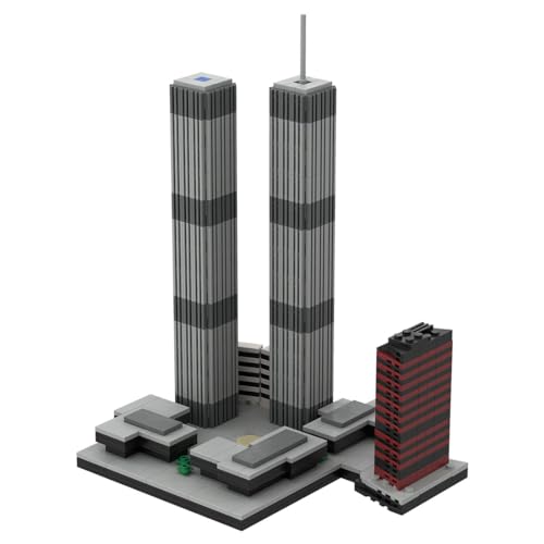 THEGO MOC berühmtes modulares Bausteine-Set, 1:2000 World Trade Center Modell Architektur Serie Hausbausatz, New York großes Wahrzeichen-Gebäude(982 Teile) von THEGO