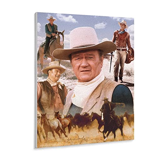 John Wayne Cowboyhut Poster Papier Puzzle 1000 Stück Adult Toys Dekompressionsspiel（38x26cm-z156p von THEVWL