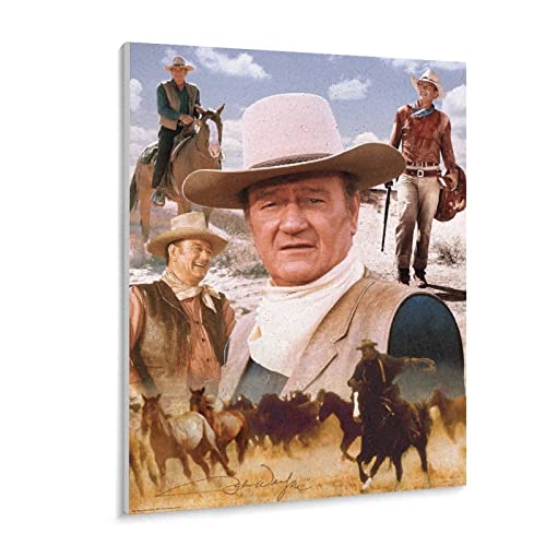 John Wayne Cowboyhut Poster Papier Puzzle 1000 Stück Adult Toys Dekompressionsspiel（38x26cm-z156p von THEVWL