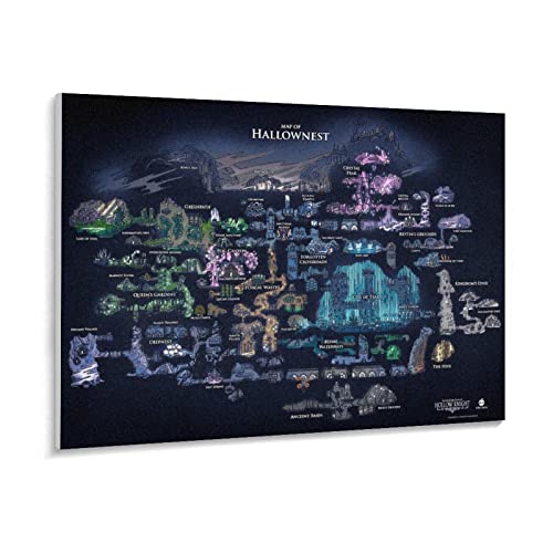 Puzzle 1000 Stück Hollow Knight Karte Der Hallownest Poster Holz Adult Toys Dekompression Spiel（75x50cm）-z148p von THEVWL