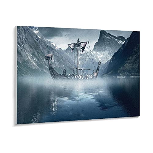 Viking Long Boat In Der Kalten Nordsee Poster Papier Puzzle 1000 Stück Adult Toys Dekompressionsspiel（50x70cm-z8p von THEVWL
