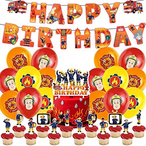 Geburtstagsdeko 32 Stück,Luftballons, Kuchen Dekoration, Geburtstag Banner, Cupcake Topper, Party Zubehör, Junge Mädchen Geburtstagsparty Dekoration von THEXIU