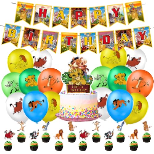 Luftballons, Geburtstag Deko 32 pcs, Geburtstag Banner, Kuchen Dekoration, Cupcake Topper, Geburtstagsparty, Kinderparty Dekoration von THEXIU