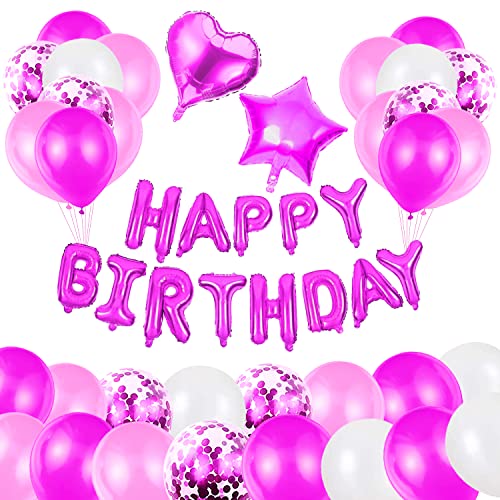 Luftballon Geburtstag, Party Dekoration Set 46 Stück, Nummer 5 Ballon, Cupcake Topper, Geburtstag Banner, Kuchen Dekoration, Kindergeburtstag Party Dekorationen von THEXIU
