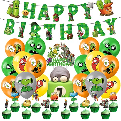 Geburtstag Dekorationen Set 34 pcs, Luftballons, Geburtstagsfeier Luftballons, Geburtstag Banner, Cake Topper, für Kinder Party Deko von THEXIU