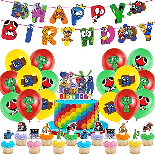 Geburtstag Party Deko 32 Stück, Luftballons, Happy Birthday Banner, Kuchen Dekoration, Kindergeburtstag Party Zubehör, Junge Mädchen Geburtstagsparty Dekoration von THEXIU