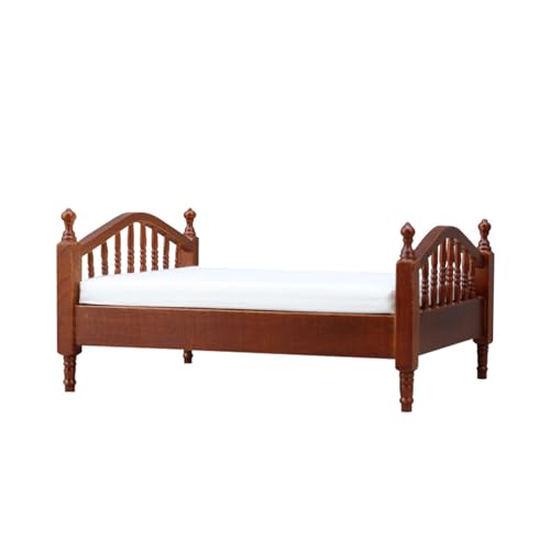 1/12 Skala Europäische Stile Holzpuppenhaus Bett Mit Bettwäsche Und Geschnitzte Für Miniaturschlafzimmer Szenen Dekoration Doll Hausmöbel 1/12 Skala Europäische Stile Holzpuppenhaus Bett Mit Bettwäsche Und Geschnitzte Für Miniaturschlafzimmer Szenen Dekoration Doll Hausmöbel von THINCAN