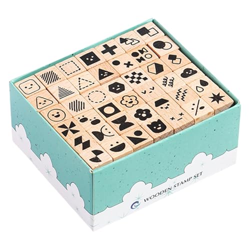 THINCAN 42pcs Holzhandwerk Stempel Scrapbooking Hintergrund Briefmarkenbuchstaben Geomotisches Muster Für Scrapbooking Journal Farm Animal THINCAN 42pcs Holzhandwerk Stempel Scrapbooking Hintergrund Briefmarkenbuchstaben Geomotisches Muster Für Scrapbooking Journal Farm Animal von THINCAN