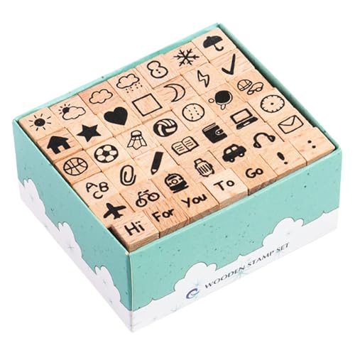 THINCAN 42pcs Holzhandwerk Stempel Scrapbooking Hintergrund Briefmarkenbuchstaben Geomotisches Muster Für Scrapbooking Journal Farm Animal THINCAN 42pcs Holzhandwerk Stempel Scrapbooking Hintergrund Briefmarkenbuchstaben Geomotisches Muster Für Scrapbooking Journal Farm Animal von THINCAN