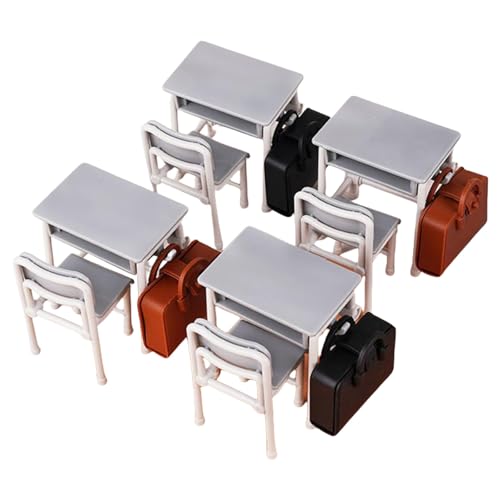 Collector Grade 1/12 Skala Klassenzimmermöbel Spielzeugset Für Dollhouses Enthalten Schreibtischstühle Taschen von THINCAN