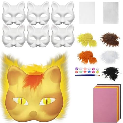 Diys Therianians Kits Blanks Füchse Katzen Maske Mit Filzblech Plüsch Kunstpelze Augennetz Für Therianer Ausrüstung Zeug Augen Mesh von THINCAN