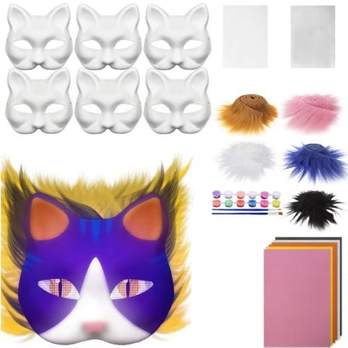 Diys Therianians Kits Blanks Füchse Katzen Maske Mit Filzblech Plüsch Kunstpelze Augennetz Für Therianer Ausrüstung Zeug Augen Mesh von THINCAN