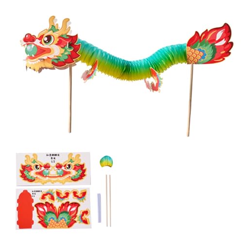 Handgefertigter Chinesischer Tanzdragon Set Fun Fun 3D Paper Dragon Puppet Assembly Spielzeug Für Kid Adult Spring Festival Party Supplie von THINCAN