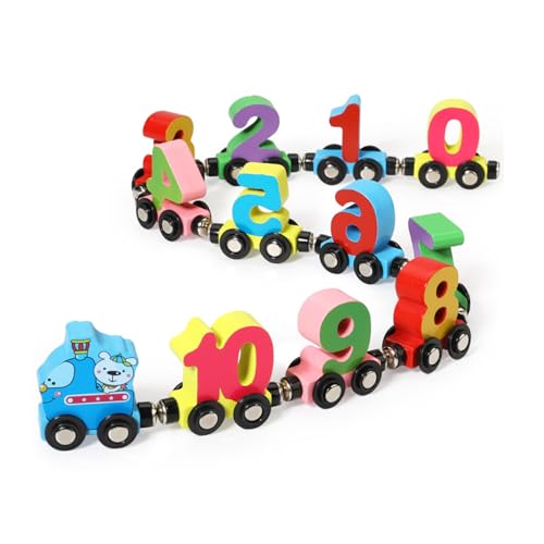 Kleinkindspielzeug Für 2 4 3 Jahre Alte Jungen Mädchen Fun STEM Game Geschenke Holz Nummer Zug Set Educational Toy Car Car Wood Number Für Kleinkinder von THINCAN