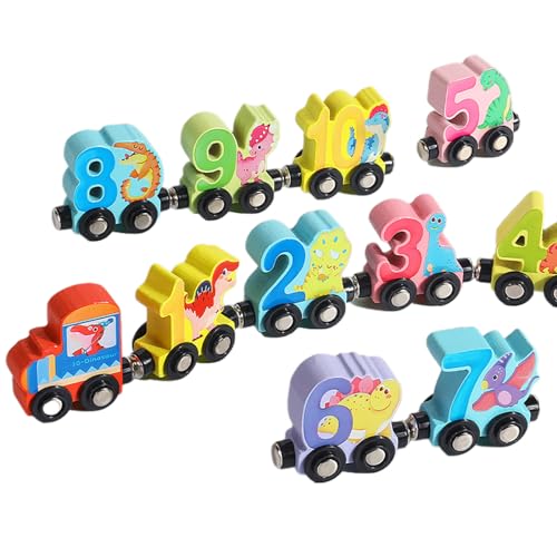 Kleinkindspielzeug Für 2 4 3 Jahre Alte Jungen Mädchen Fun STEM Game Geschenke Holz Nummer Zug Set Educational Toy Car Car Wood Number Für Kleinkinder von THINCAN