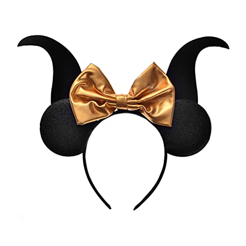 Masquerade Big Bow Stirnband Maus Ohren Haarband Nicht Slip Kopfstück Foto Requisiten Kostüme Halloween Gothic Accessoires Halloween Kopfschmuck Für Erwachsene Masquerade Kostüm von THINCAN