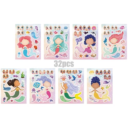 Meerjungfrau Gesichtsaufkleber Puzzlespielzeug Für Kinder Eltern Kinderbindung Aktivität 32 Wiederverwendbare Abziehbilder Papieraufkleber Set Kinder Bastelaufkleber Meerjungfrau Gesichtsaufkleber Puzzlespielzeug Für Kinder Eltern Kinderbindung Aktivität 32 Wiederverwendbare Abziehbilder Papieraufkleber Set Kinder Bastelaufkleber von THINCAN