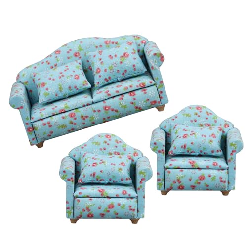 THINCAN Miniatur Doppelsofa Sesselmodell Für 1/12 Dollhouses Accessoires Verbesserung Miniatur Wohnzimmer Und Schlafzimmer Dekore Dollhouses Möbel von THINCAN