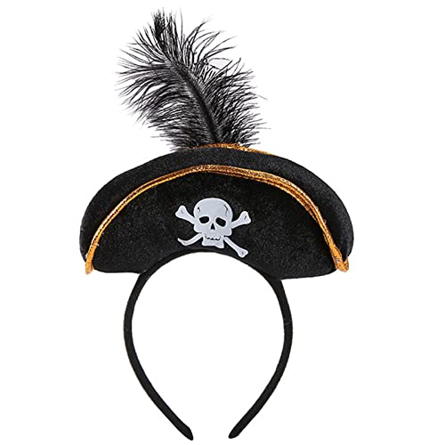 Piratenhut Stirnband Halloween Tag Des Toten Halloween Hair Hoop Cosplay Kopfstück Piratenhut Stirnband Erwachsener von THINCAN