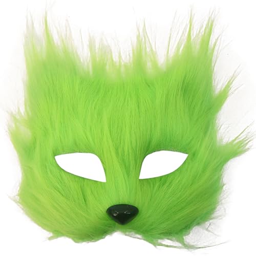 Premium Plüsch Animal Halb Maske Einstellbare Kopfbedeckung Für Cosplay Kostümpartys Halloween Event Und Bühne Verwenden Tragbare Halbe Gesichtsfoto Requisiten von THINCAN