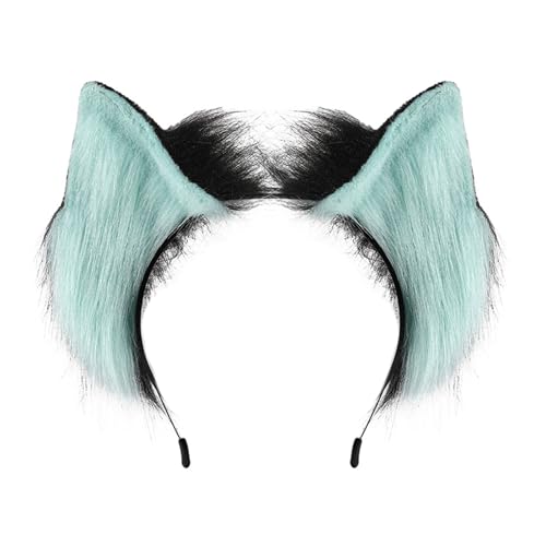 Realistisches Katzenohr Ohr Hairband Plüsch Kopfzubehör Halloween Stirnband Für Frauen Mädchen Cosplay Event Partys Halloween Kostümstirnbänder von THINCAN