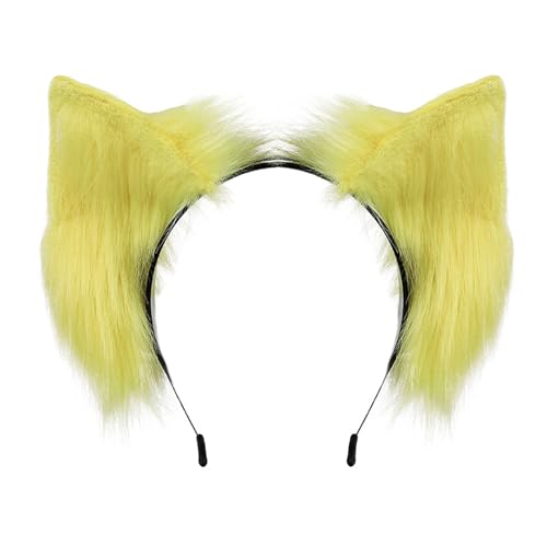 Realistisches Katzenohr Ohr Hairband Plüsch Kopfzubehör Halloween Stirnband Für Frauen Mädchen Cosplay Event Partys Halloween Kostümstirnbänder von THINCAN