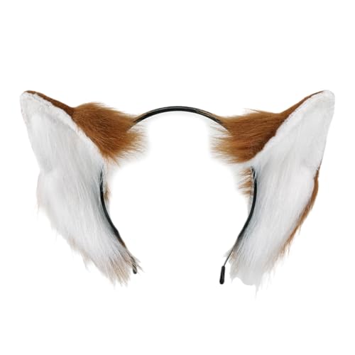 Realistisches Katzenohr Ohr Hairband Plüsch Kopfzubehör Halloween Stirnband Für Frauen Mädchen Cosplay Event Partys Halloween Kostümstirnbänder von THINCAN