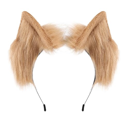 Realistisches Katzenohr Ohr Hairband Plüsch Kopfzubehör Halloween Stirnband Für Frauen Mädchen Cosplay Event Partys Halloween Kostümstirnbänder von THINCAN