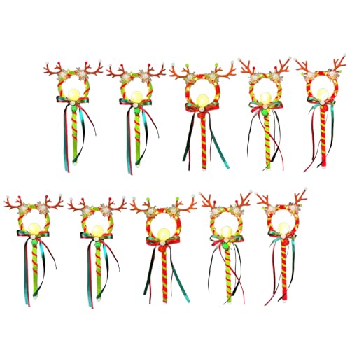 THINCAN 10/15 Pcs Rentiergeweih/Tanghulu Leuchtende Stöcke Mit Jingling Glocken Für Weihnachtsfamilienversammlungen Und Geschwindigkeitsereignisse von THINCAN