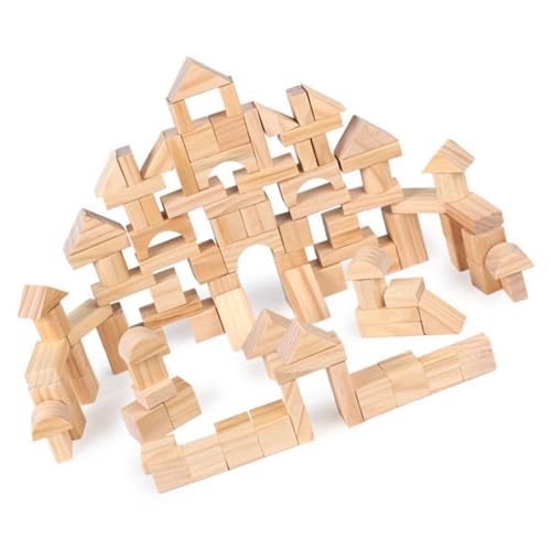THINCAN 100-teilige Natürliche Holzblöcke STEM Lernspielzeug Für Kleinkind Mit Aufbewahrungstasche Und Motorkompetenzentwicklungsspielzeug Für Kognitive Fähigkeiten THINCAN 100-teilige Natürliche Holzblöcke STEM Lernspielzeug Für Kleinkind Mit Aufbewahrungstasche Und Motorkompetenzentwicklungsspielzeug Für Kognitive Fähigkeiten von THINCAN