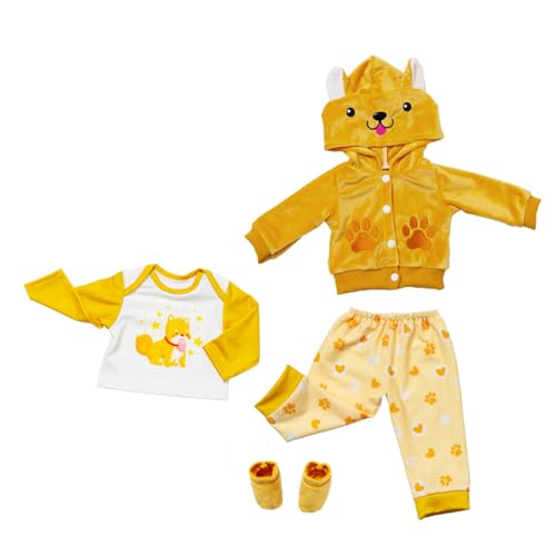 THINCAN 18 Zoll Puppenkleidung Set Soft Fabric Waschboren Wiedergeborene Outfit Mit Cartoon Muster Für Kinder Rollenspiele So Tun Spiele Der Spielepuppengarderobe THINCAN 18 Zoll Puppenkleidung Set Soft Fabric Waschboren Wiedergeborene Outfit Mit Cartoon Muster Für Kinder Rollenspiele So Tun Spiele Der Spielepuppengarderobe von THINCAN