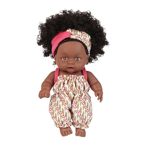 THINCAN 20 cm Vinyls Afrikanische Wiedergeborene Schwarzes Puppen Sicheres Wie Mädchenpuppen Mit Modekleidung Für Kinder Und Erwachsenensammler von THINCAN